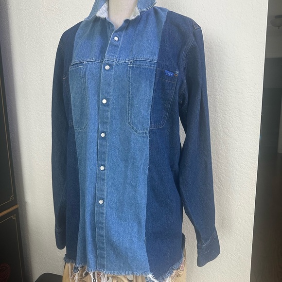 Rare Mother   …60% Mother recycled denim capsule … jacket/ shirt NWOT - Picture 6 of 16